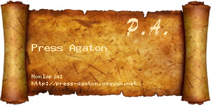 Press Agaton névjegykártya